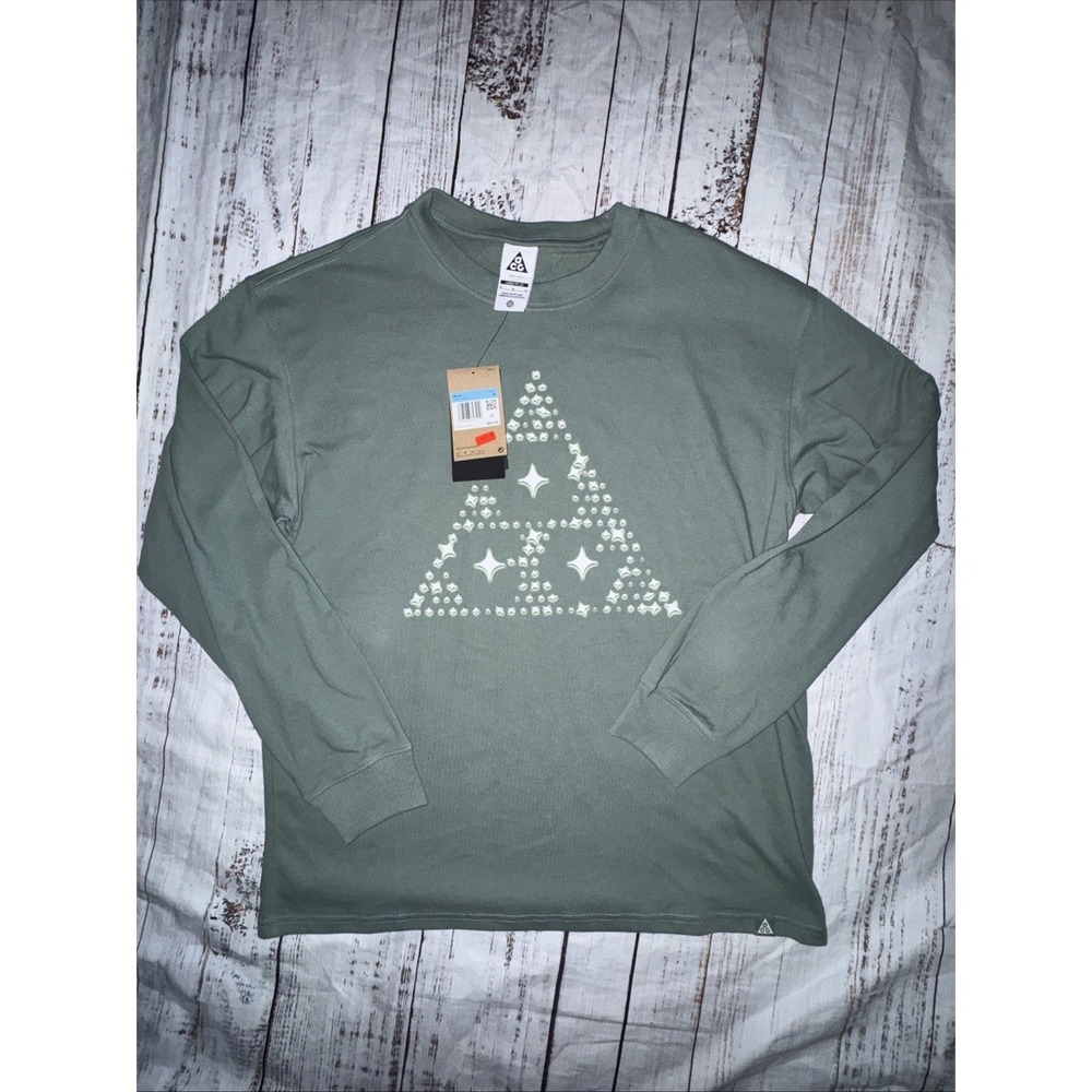 Nike ACG /Stars Graphic Loose Fit Long Sleeve Shirt HV2176-364 Gray XL TG